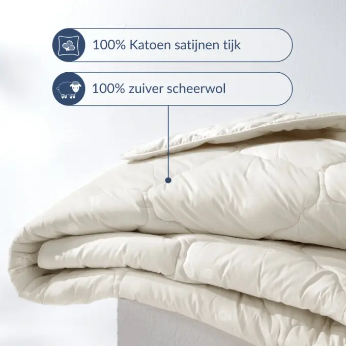 Texels Comfort scheerwol de luxe satijn dekbed 4 seizoenen - Afbeelding 2