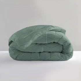 Donkergroen print lazy dekbed