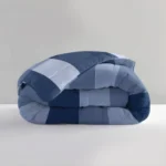 Lazy blauw geblokt dekbed
