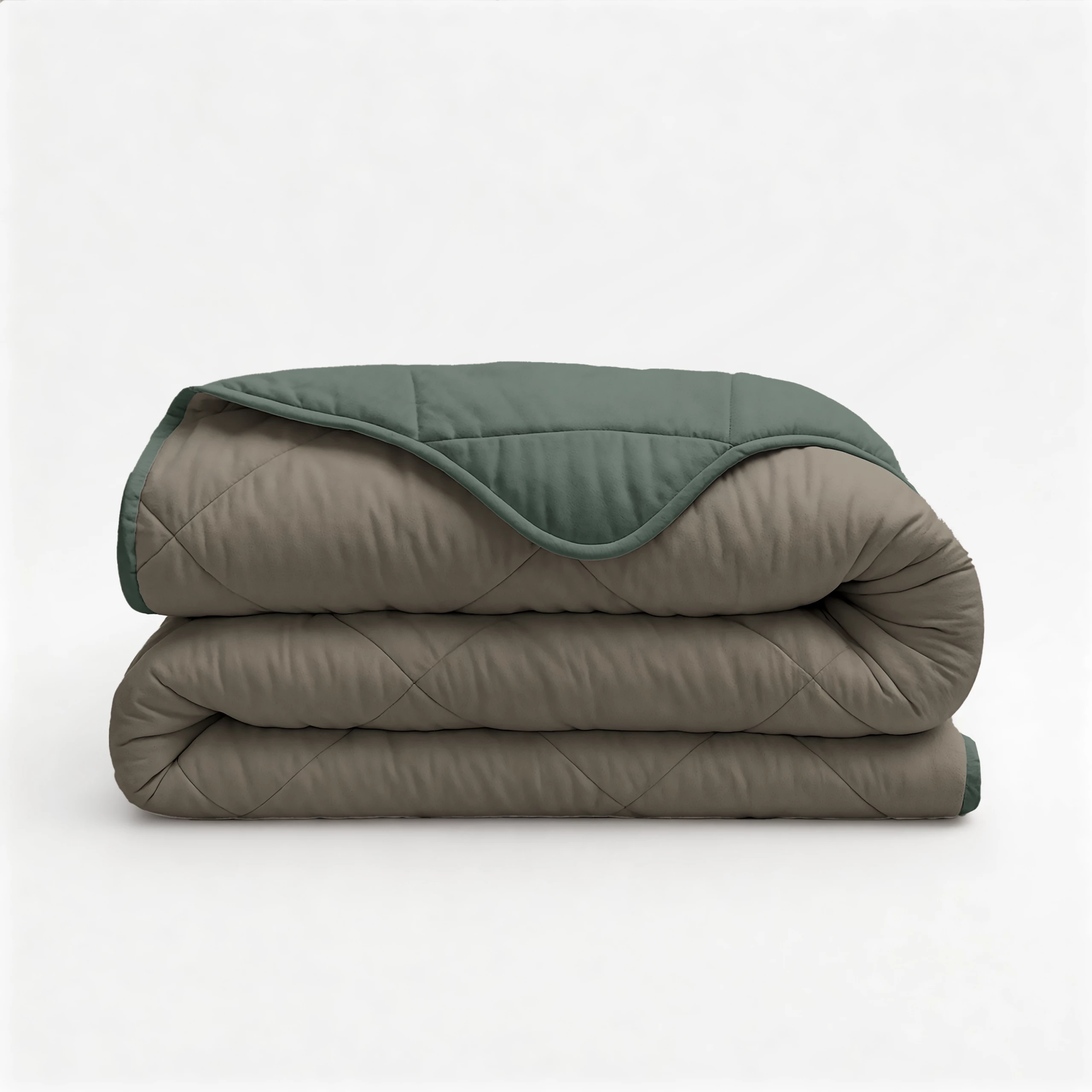 Easy uni dekbed - taupe/groen - Afbeelding 3